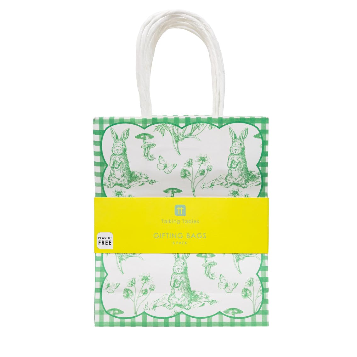 Talking Tables Paper Easter Gift Bags, Green, 1 count (Pack of 8)