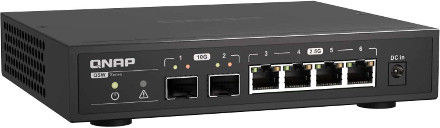 QNAP QSW-2104-2S 2-Port 10GbE SFP+ and 4-Port 2.5GbE RJ45 Unmanged Switch
