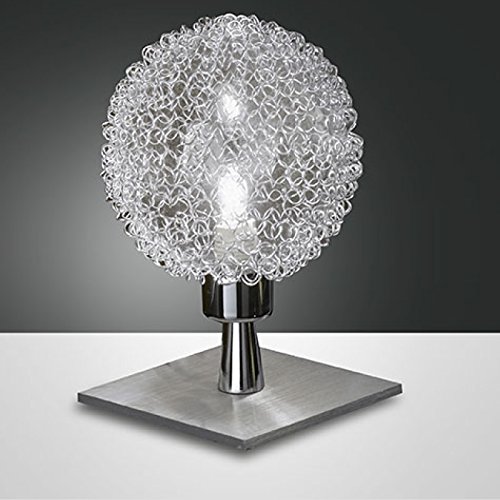 Fabas Luce Opla Lámpara de Mesa Transparente con Metallkoerbchen, G9