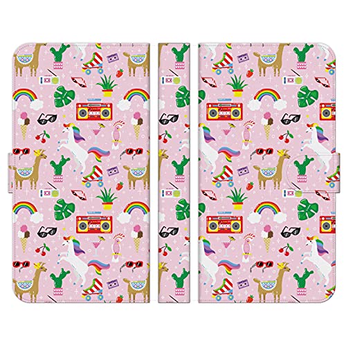 Ruuu Google Pixel 10 Pro XL 対応 手帳型 スマートフォン スマホ ケース カバー イラスト レトロ ユニコーン ピンク 夏 summer スイカ 海 おもしろ かわいい キッズ 子供 ポップ おもしろい フラミンゴ ピザ 動物