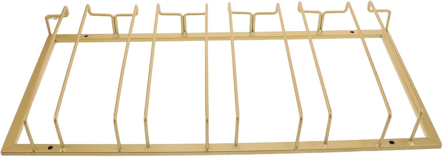 Golden Iron Wine Glass Holder Stemware Rack with Easy Installation for Professional Bar Settings and Home Gatherings, Space-saving Wall-mounted Goblet Hanging Storage Hanger