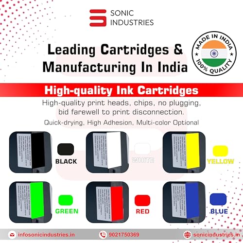 Image of SONIC INDUSTRIES Handheld Inkjet Printer Solvent Based Cartridge 12.7mm (Half inch)(Black)