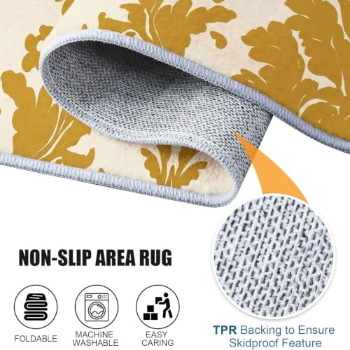 Tapis traditionnel damassé style victorien moderne rond 90 cm de qualité - 8
