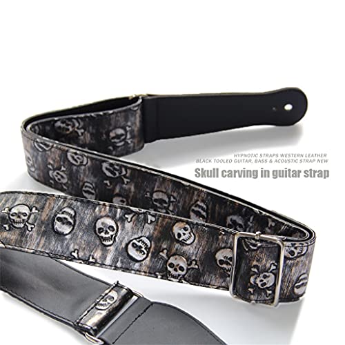 CZDYUF Sangle de Guitare Skull Rock Sangle de Guitare Folk Sangle de Guitare électrique Sangle de Basse électrique - Les Beatles, Paul McCartney, John Lennon, RIngo Starr, George Harrison CZDYUF Sangle de Guitare Skull Rock Sangle de Guitare Folk Sangle de Guitare électrique Sangle de Basse électrique – Image 3