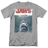 Jaws Shark Original Movie Poster Athletic Heather T Shirt (XX-Large)