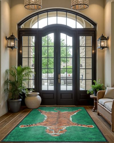 Tapete decorativo Seavish tigre 152x213 cm suave y lavable miniatura 7