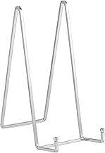 Chevalet Support Presentoir Porte Assiette - Grand Support Assiette Decorative - Metal Support Cadre Photo de Table - Présentoir pour Collection | Plaque | Livre Cuisine - Argent - 2 Pièces - 25,6 cm