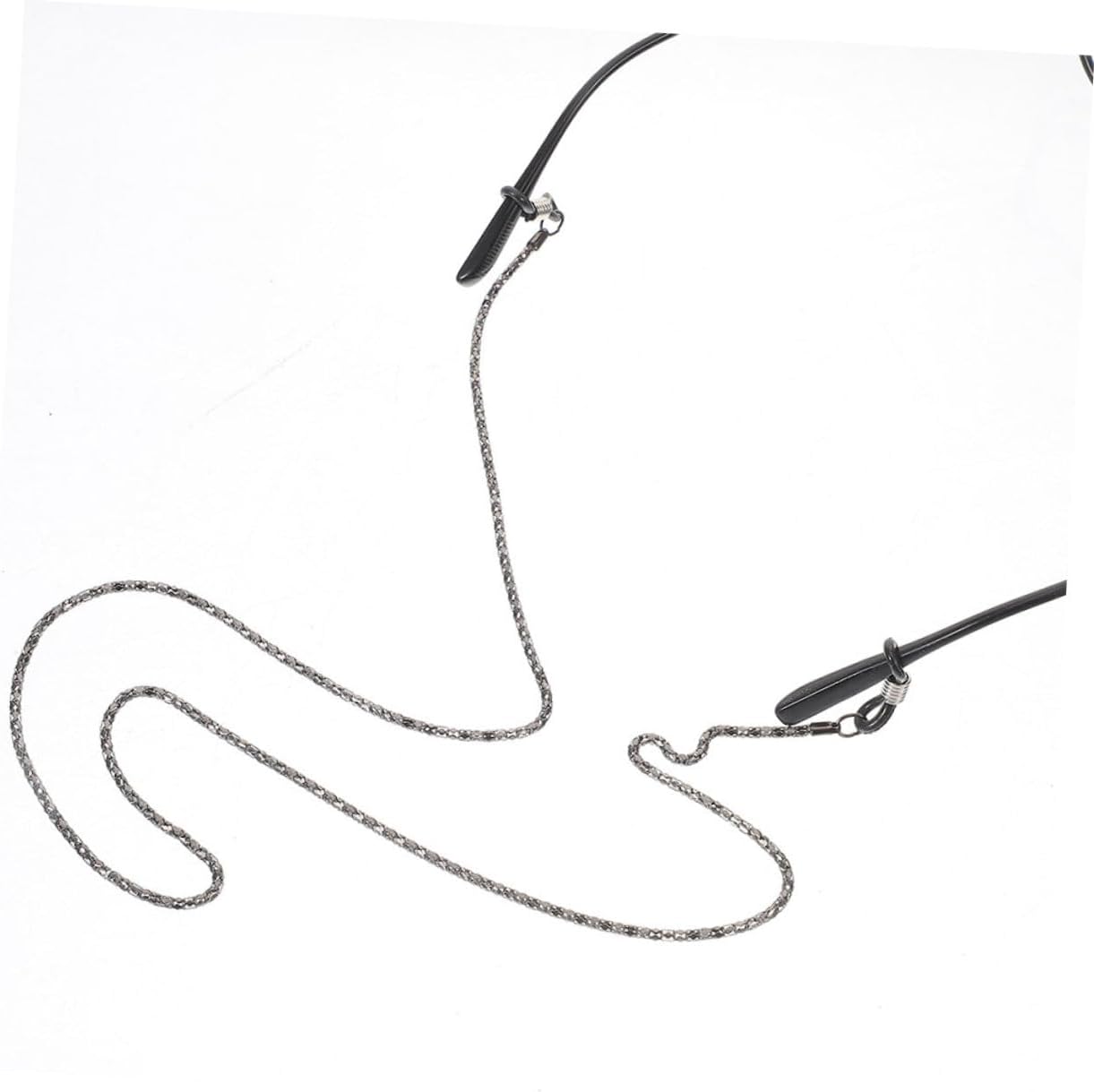 6pcs Metal Eyeglass Chain Strap Hollow Design Eyewear Holder for Men and Women Outdoor Sports Daily Use Silver