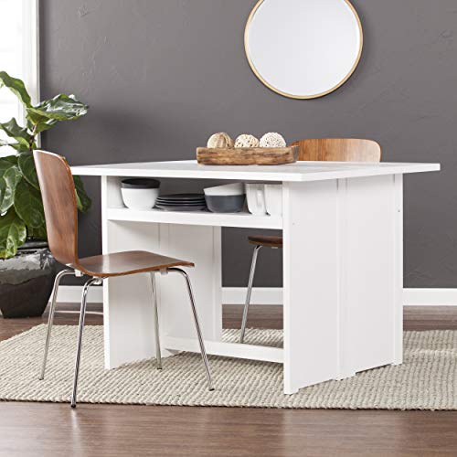 Southern Enterprises Kempsey Convertible Console Dining Table, white