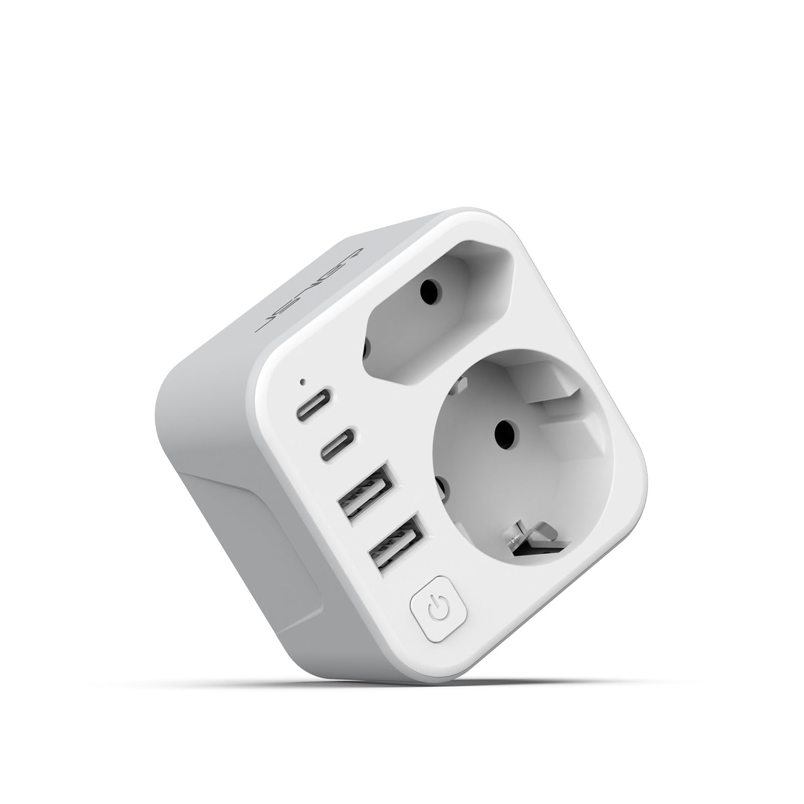 JSVER Adaptador de Viaje para Japón, Enchufe de Viaje Bidireccional con 4 Puertos USB (2 A y 2 C), Adaptador Compacto Tipo A para Conectar Desde España a Japón,EE. UU.,México,Canadá(Blanco) — view 11
