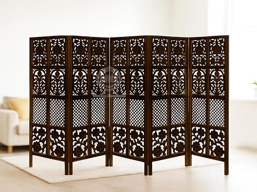 Image of Wooden Partition for Living Rooms Wall Dividers,Screen Separator Wall Divider for Hall Wall Panels for Living Room /Kitchen /Bedroom /Office /Restaurant (5-feet 5 Panel)