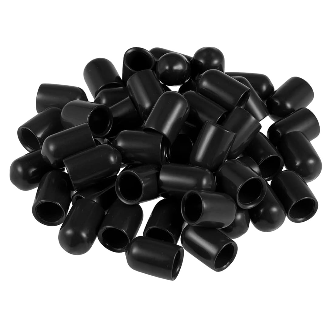ROWORKX 8mm Rubber End Caps for Metal Rods, Screws, Furniture Tips 80pcs