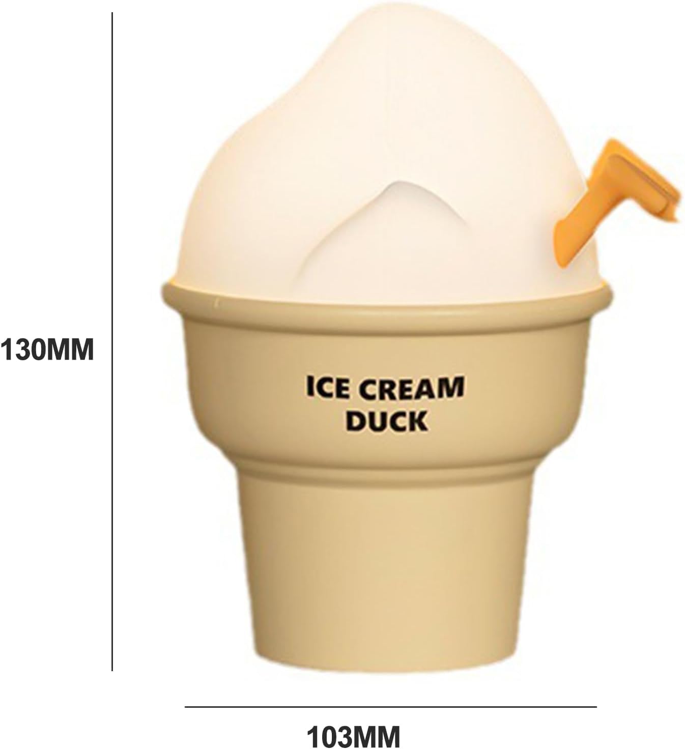 Marys - Luz nocturna con forma de helado, pato para niños, LED táctil, recargable de 1200 mAh, iluminación suave, lámpara decorativa y de noche amarilla