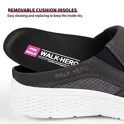 Womens Mule Sneakers - Walking Shoes For Women With Arch Support, Orthopedic Slip On Clog For Ladies,Grey,7 #TOP6