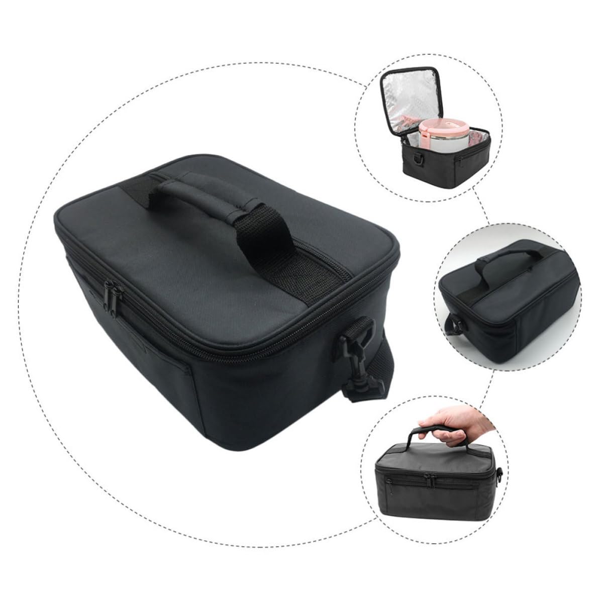 Gadpiparty Bolsa Bento Compacta Portátil Tela Oxford Resistente y Fácil de Limpiar de 20l Aislamiento Térmico para Coche Adecuado para Camping y Oficina