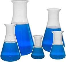 Plastic Erlenmeyer Flask Set - 5 Sizes - 50, 100, 250, 500, and 1000ml, Karter Scientific 230D9