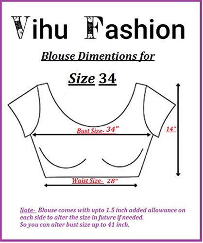 Image of Vihu Fashion Plain Sleeveless Pattern Readymade Blouse U Neck Choli