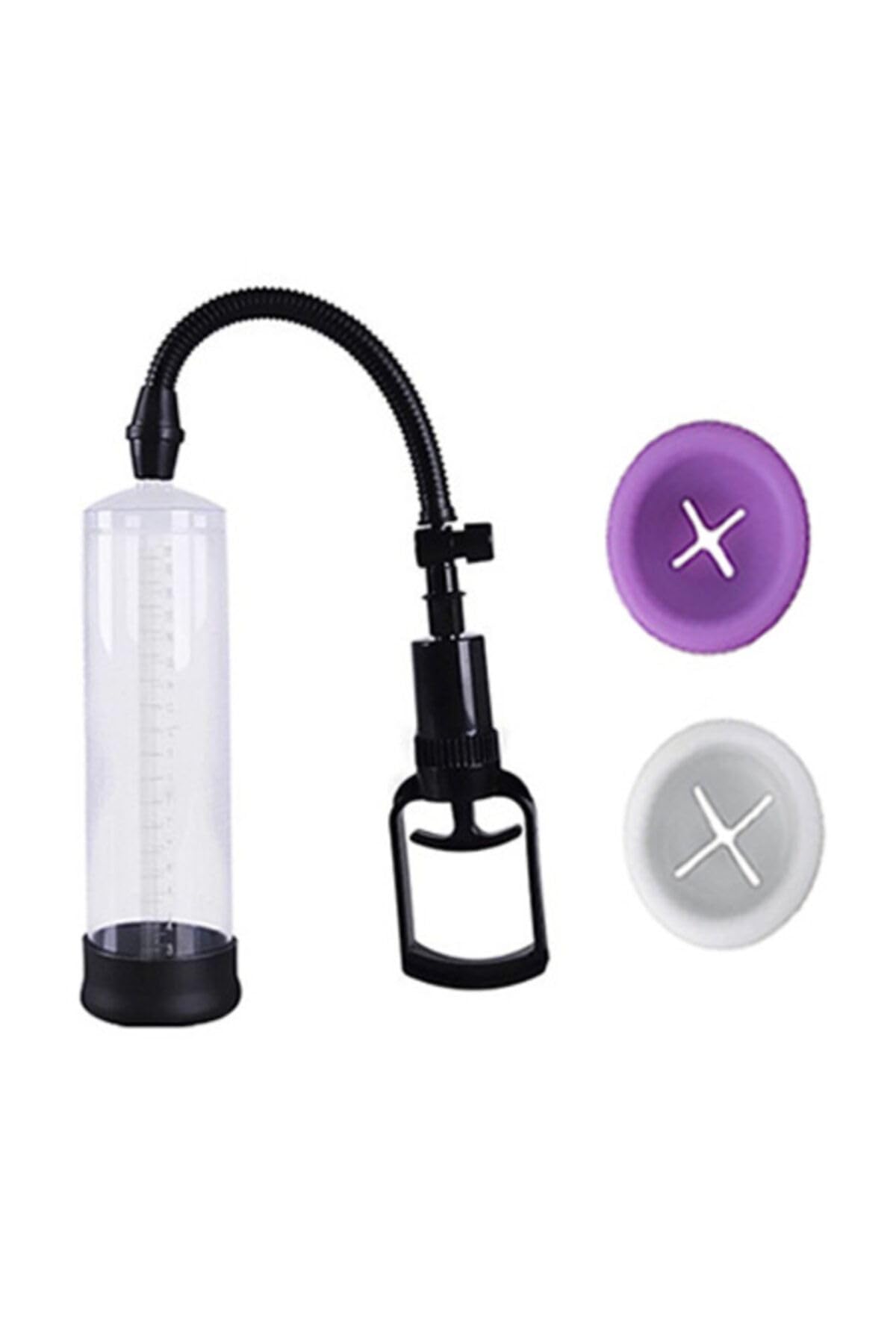 TruvaShop Süper Güçlü Vakum Penis Pompası + 2 Adet Renkli Silikon Başlık