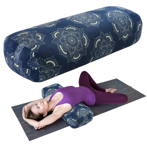 TOPROUD Yoga Bolster Pillow Rectangular Yoga Pillow for Restorative Meditation Bolster Meditation Cushion with Carry Handle 70 * 27 * 15 CM