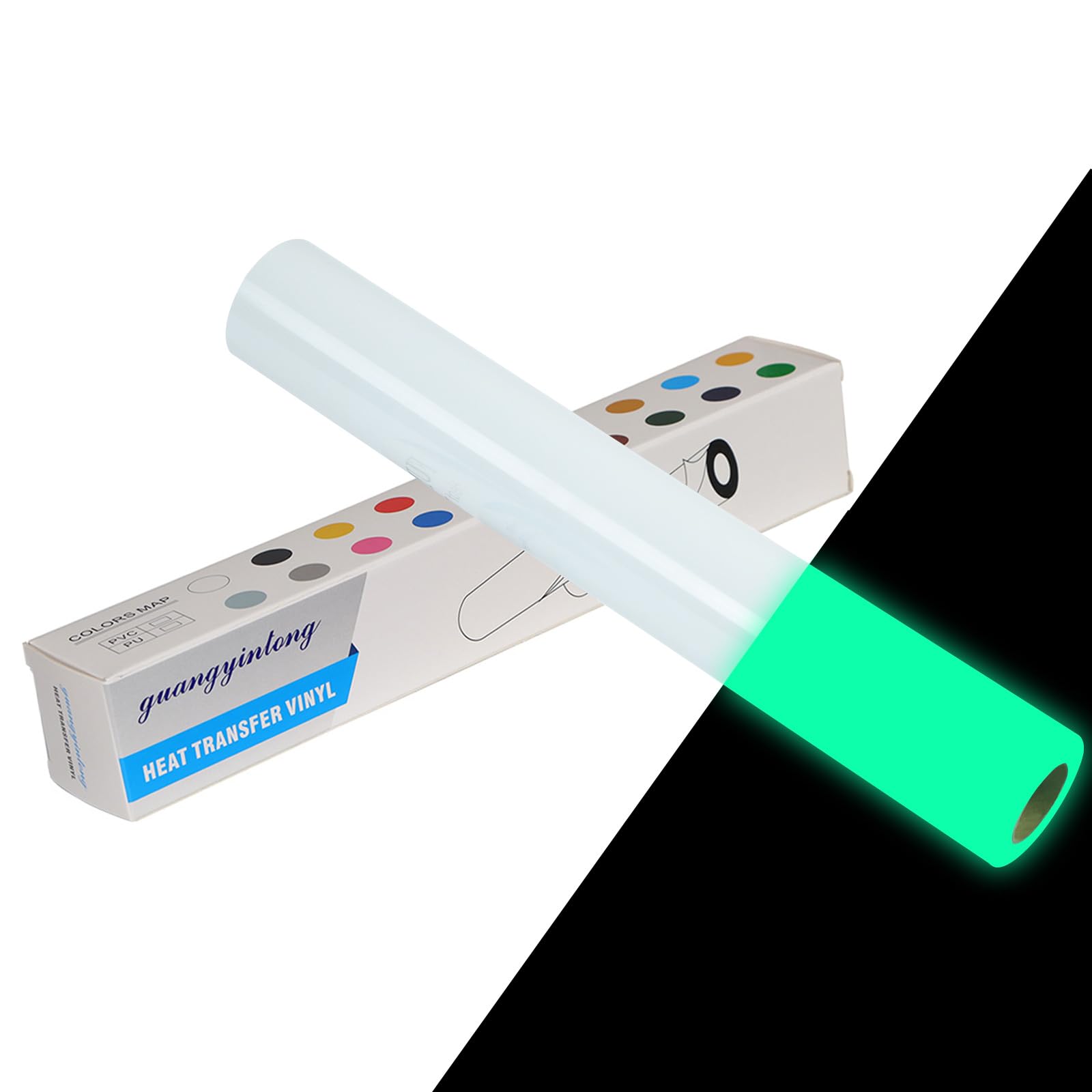 guangyintong Glow in The Dark Heat Transfer Vinyl, Luminous Green 12" x 5ft