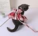 Oyccen Hund Gitter Kleid Geschirr und Leine Set Welpengeschirr Fliege Prinzessin Haustier Kleidung für Kleine Hunde Katzen
