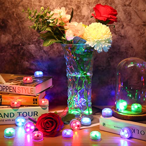 Image of HL Small Submersible Led Lights with Remote,Mini LED Light,Waterproof Tea Light,Underwater Lights,Flameless Candles,Suitable for Vases, Fish Tanks, Hot Tubs, Parties,Wedding,Halloween Decorations