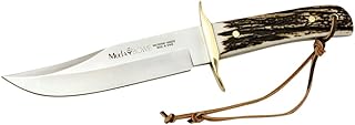MUELA BW-CLASIC-16A Genuine Red Stag Horn Handle Hunting Knife with Leather Sheath - Muela