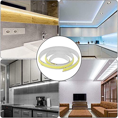 Image of 16.4FT5M COB Flexible LED Strip Light DC12V24V 384ledsm Bendable Tape (12V, Neutral White) (LED-COB-384)