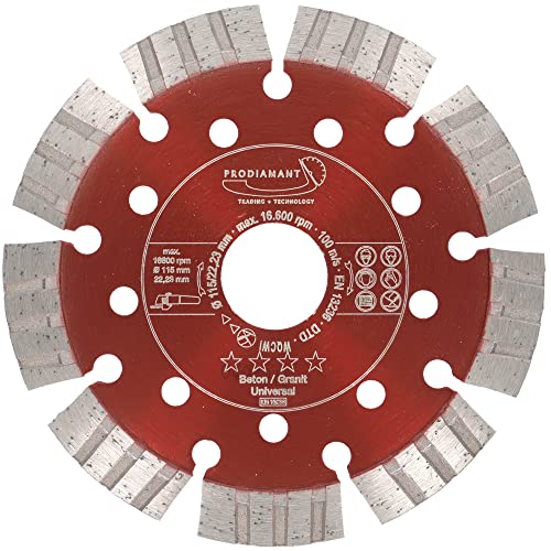 PRODIAMANT Disco de corte de diamante Premium, hormigón 115 mm x ...