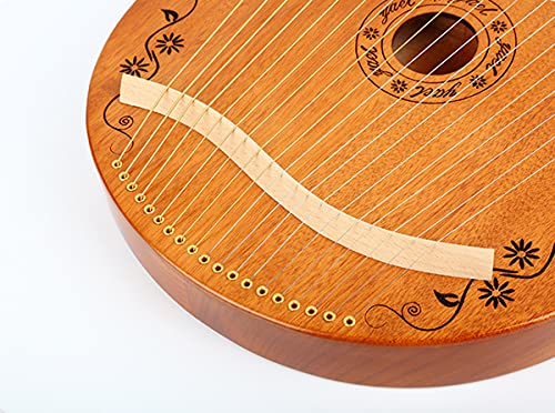 Lierharp, met stemsleutel Hoogwaardig mahonie materiaal Lierharp 16-snarige 16-toons afstembare mahonie klein draagbaar… - Image 3