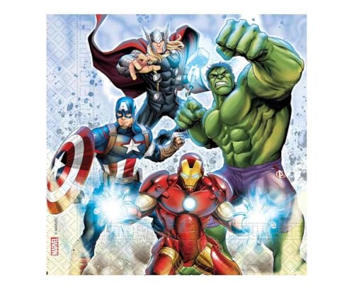 Procos - Guardanapos de papel FSC Marvel Avengers Infinity Stones (33 x 33 cm, véu duplo), 20 unidades, multicolor, 33 x 33 cm, 93873