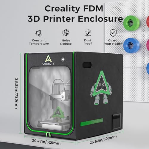 Creality 3D-printerbehuizing met ventilatie en ledverlichting (520 × 600 × 720 mm) – vuurvast, temperatuurbestendig, stofdicht en geluidsisolerend – voor Ender 3 V3 SE/KE/3 V4/I7 - Afbeelding 3