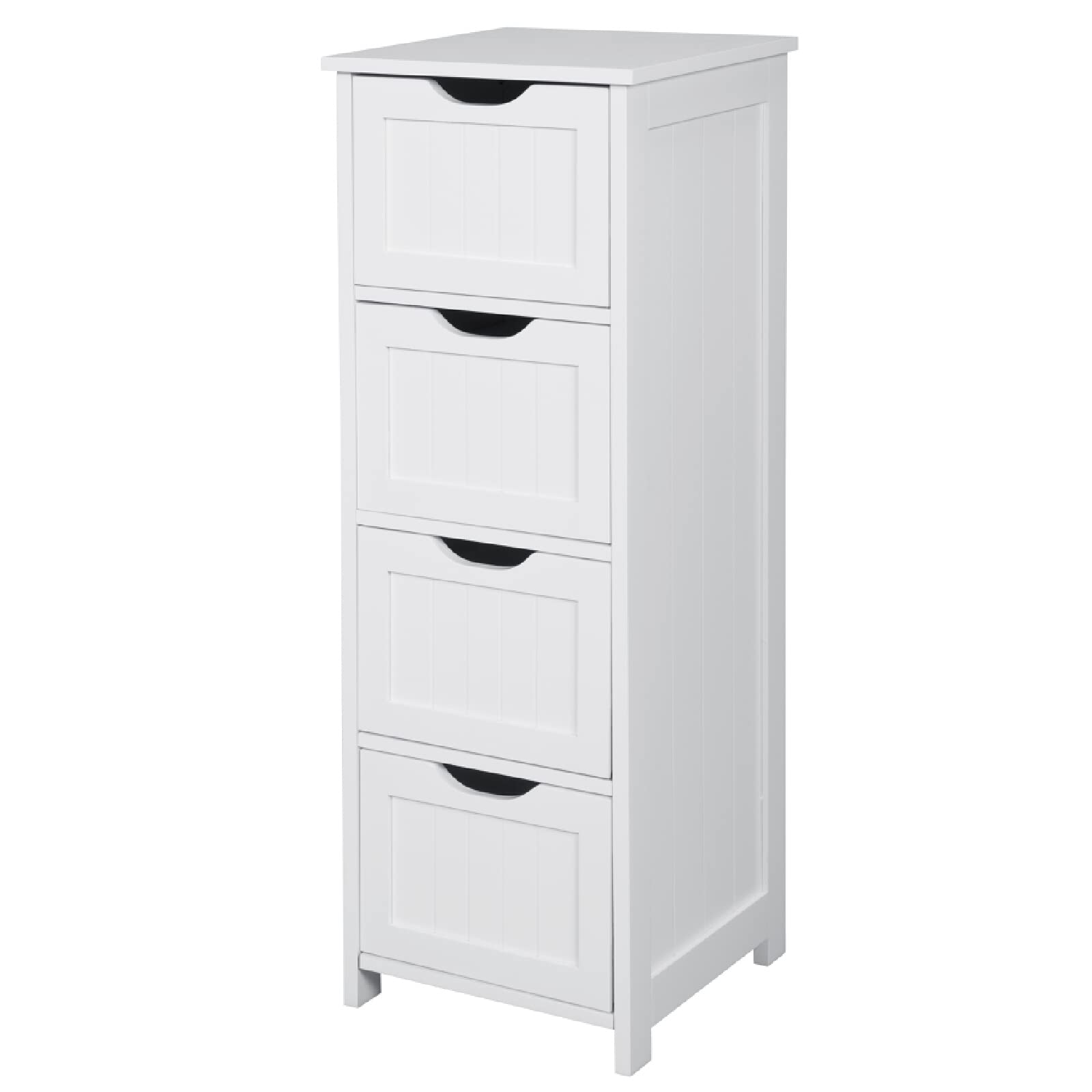 Armadietto da bagno con 4 cassetti per riporre e organizzare il bagno, design a pavimento, costruzione durevole, gestione efficiente dello spazio
