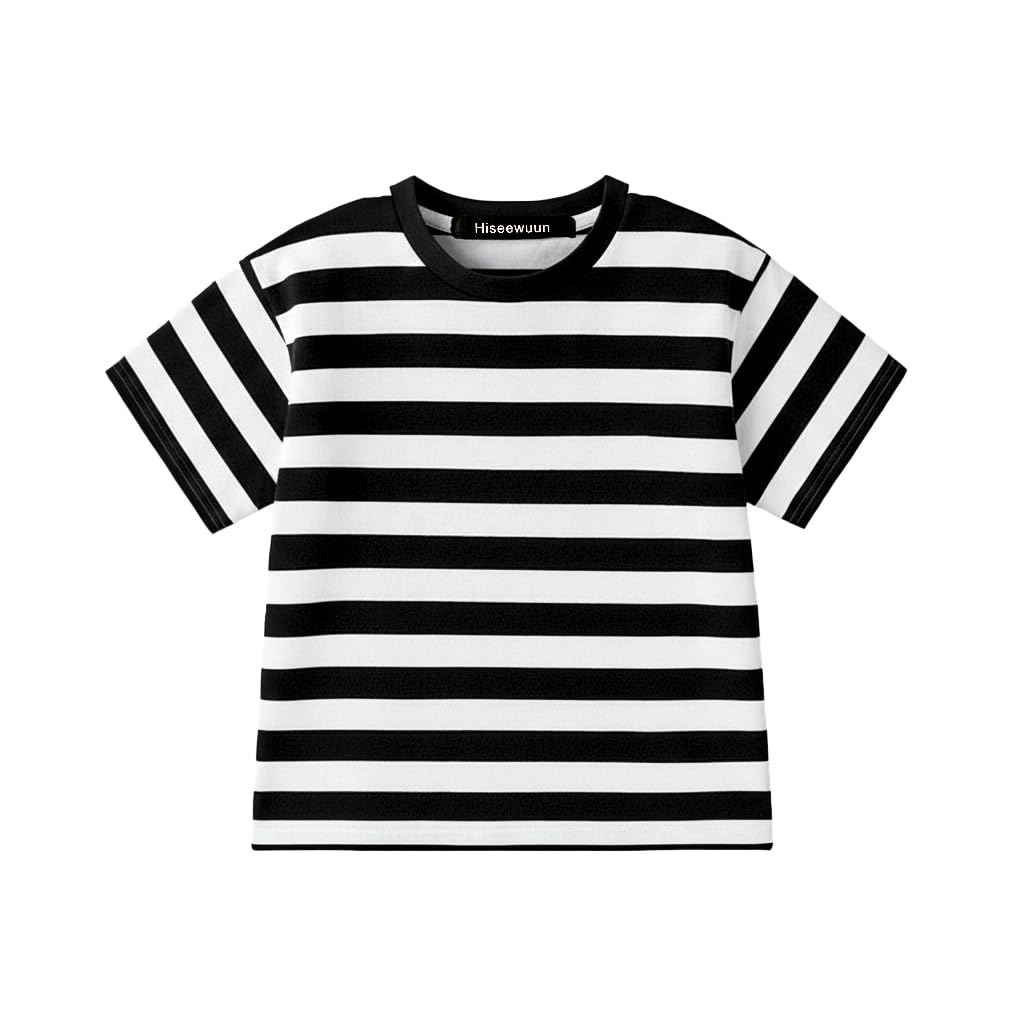 Boys Girls Striped Shirts Halloween Short Sleeve Summer Tops 5-14 Years