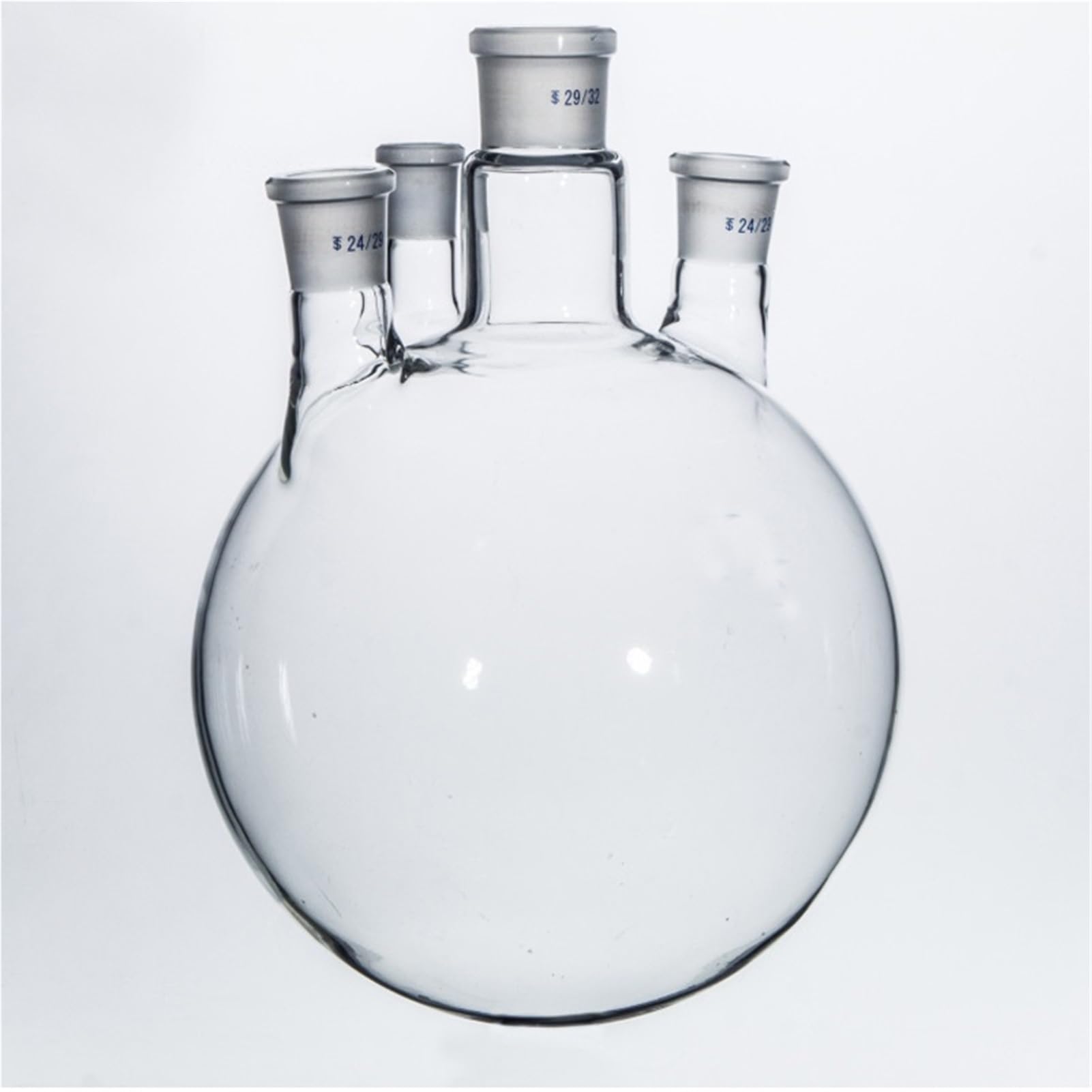 una botella hirviendo, Matraz de reacción de laboratorio de 4 bocas, recto, de fondo redondo y vidrio de borosilicato engrosado.(250ml 24x19x19x19)