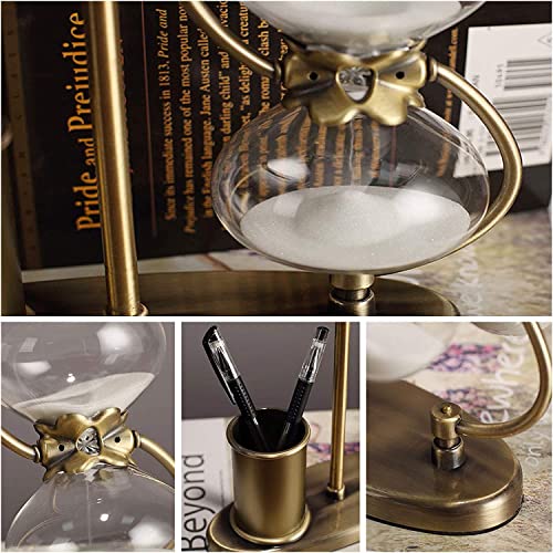 Reloj de arena antiguo, reloj de arena giratorio de 360°, temporizador decorativo para el hogar y la oficina, opciones de temporizador de 15 a 60 minutos, regalo único para coleccionistas
