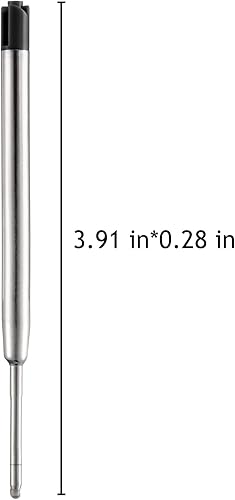Miniatura 5 de HeTaoCat Paquete de 5 repuestos de tinta negra, repuesto de bolígrafo reemplazable, punta media de metal (negro)