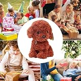 Lunaobrik Plüsch Hund Puppe | Weiches Braun Lockiges Haar Dekoration Kuschelkissen | Plüschtierspielzeug In Form Eines Hundes - Für Jungen Mädchen Studenten Wohnzimmer Schlafzimmer