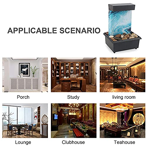 Mesa Água - Mesa Decorativa | mesa com pedras, cachoeira com luz LED para espaços internos, recurso