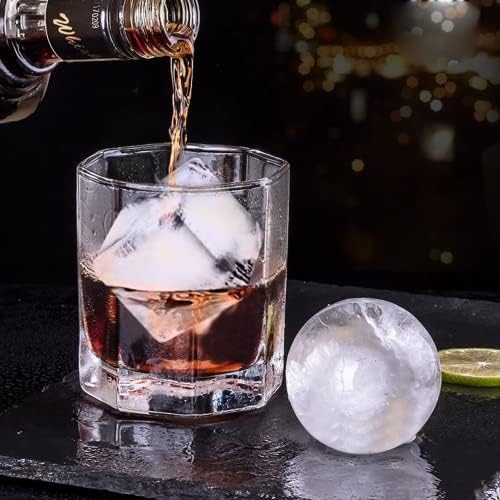 ROTTAY Ice Cube Trays (Set of 2), Sphere Ice Ball Maker with Lid & Large Square Ice Cube Maker for Whiskey, Cocktails and Homemade, Keep Drinks Chilled Black - Thumbnail 4