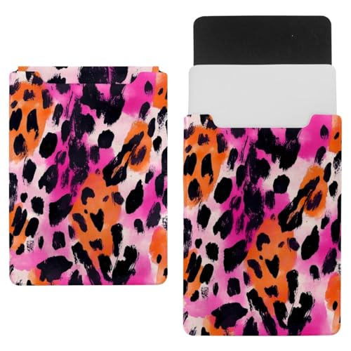 Housse ordinateur 35,1x25,9 cm motif léopard rose encre pour protection PC portable chic