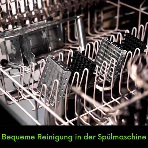 Topcroft Pommesschneider Edelstahl, 2 Schneidegrößen für individuelle Pommesdicke, Rutschfester Vakuumfuß, Gemüseschneider für einfachen & gesunden Pommesgenuss, Pommespresse, Frittenschneider – Bild 7