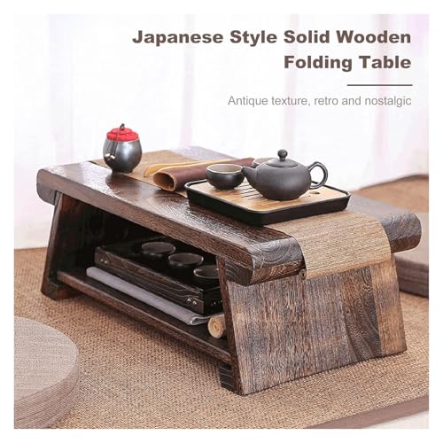 Table basse japonaise pliable marron 50x30cm pour optimiser l'espace