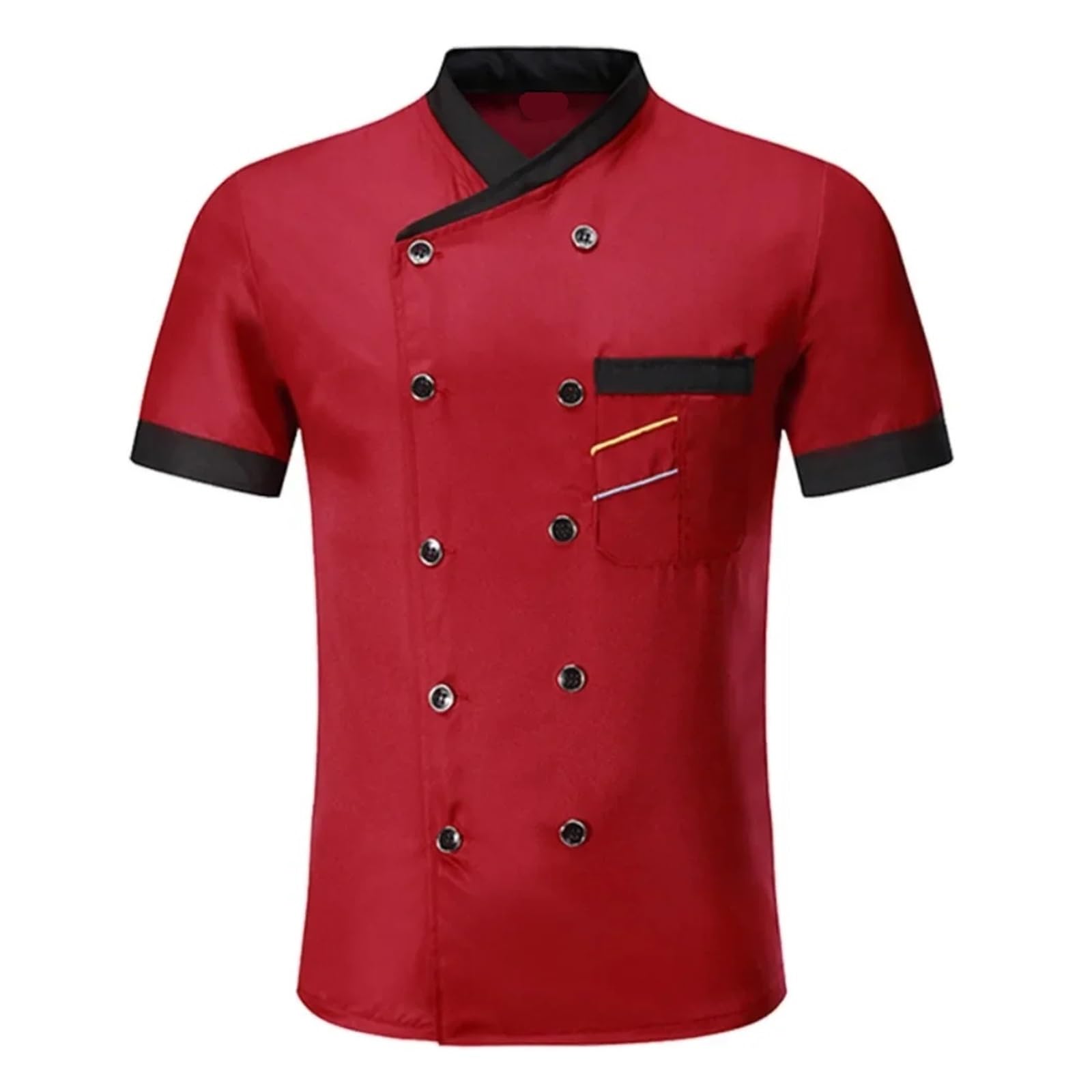 Western Restaurant Hotel Koch Overalls Lange Ärmeln Kurzen Catering Arbeitskleidung Männer Und Frauen Uniformen(Long white,M)