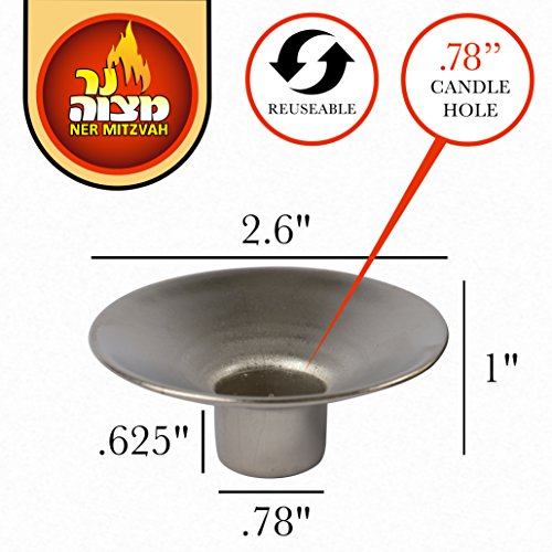 Reusable Metal Candlestick Liners And Drip Guards - Medium Nickel Plated Candle Holder Protector Bobeches - Silver - 2 Pack #TOP2