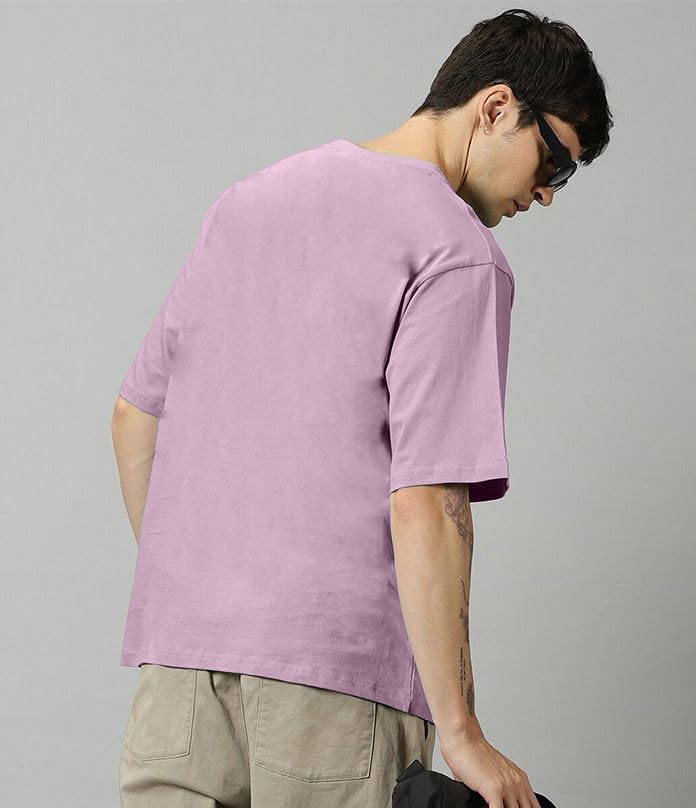 Image of RodZen Oversized Baggy Fit Half Sleeves Round Neck Solid Cotton Blend Combo T-Shirt for Men (Pack of 3)