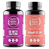 Happy Healthy Hippie Motherhood Bundle (2-Pack) - Go with The Flow Hormone Balance Supplement (60ct) & Pump It Up Lactation Support (60ct)