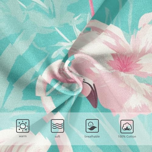 KLL Pink Flamingo Pattern on Green Background Baby Boys Soft Underwear Breathable Children Panties3