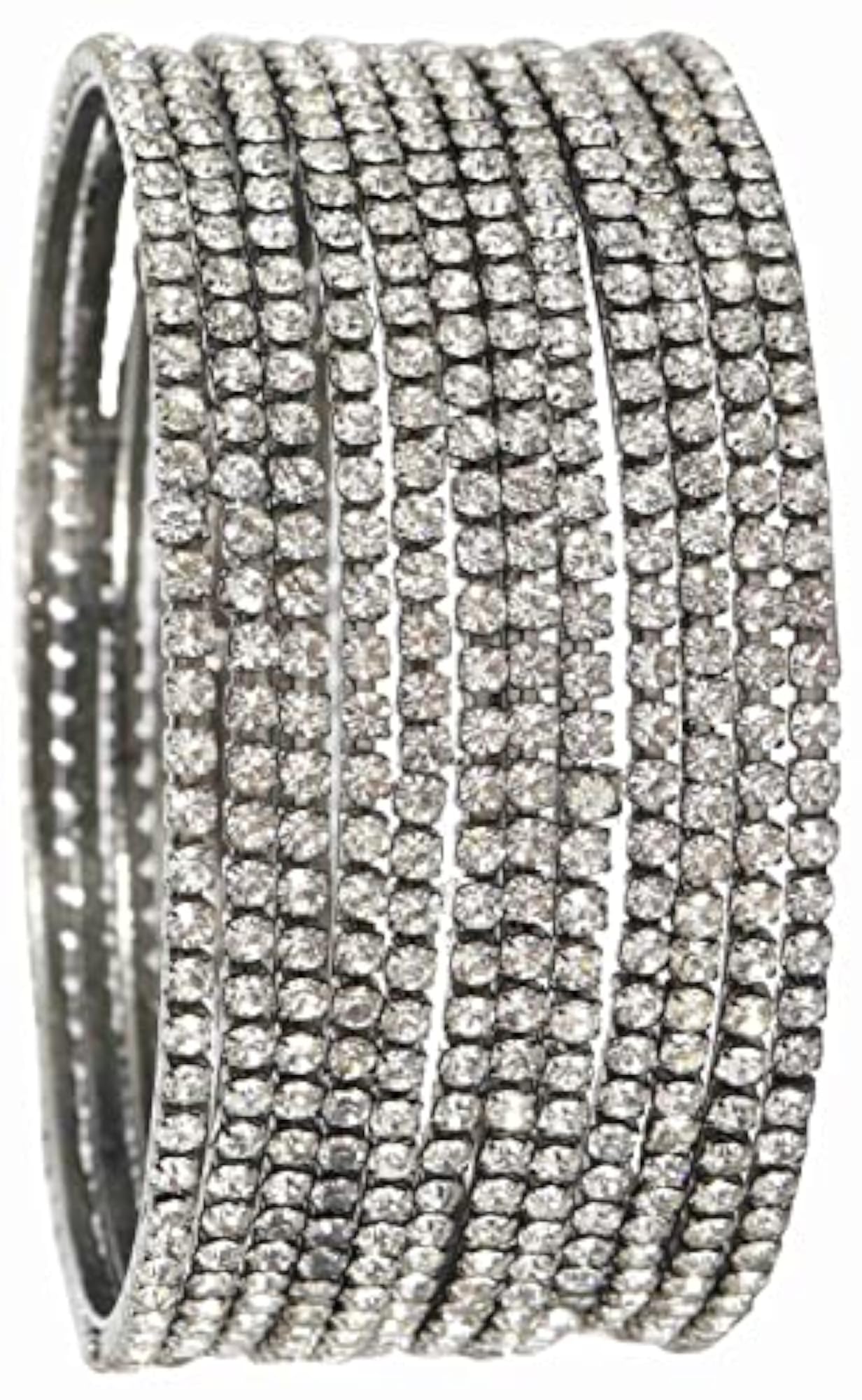 Women's Sleek Bangle Set with Zircon Gemstones
