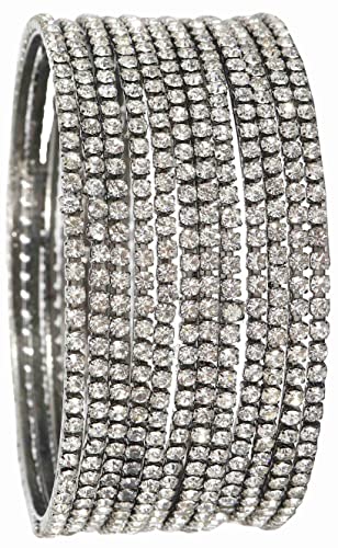 Women's Sleek Bangle Set with Zircon Gemstones
